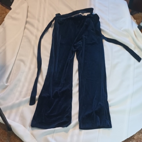 Allegra K Pants - Crushed Velour Navy Blue Lounge Pants
